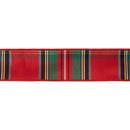 2 1/2" Wired Dupioni Ribbon | Traditional Christmas Plaid Red/Green/Blue | 10 Yard Roll