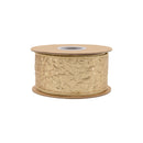 2 1/2" Wired Dupioni Ribbon | Textured Gold Metallic w/ Metallic Backing | 10 Yard Roll