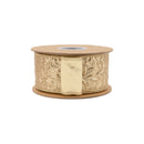 2 1/2" Wired Dupioni Ribbon | Textured Gold Metallic w/ Metallic Backing | 10 Yard Roll