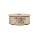 1 1/2" Wired Dupioni Ribbon | Textured Champagne Metallic w/ Metallic Backing | 10 Yard Roll