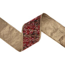 4" Wired Textured Ribbon | Hot Pink w/ Metallic Gold Backing | 10 Yard Roll