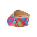 2 1/2" Wired Dupioni Ribbon | Multi Jewel Tone Plaid w/ Gold Fused Dupioni Backing | 10 Yard Roll