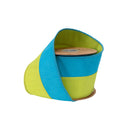 4" Wired Dupioni Ribbon | Teal/Lime Green Two Tone w/ Fused Green w/ Backing | 10 Yard Roll