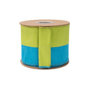 4" Wired Dupioni Ribbon | Teal/Lime Green Two Tone w/ Fused Green w/ Backing | 10 Yard Roll