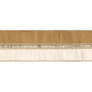 4" Wired Dupioni Ribbon | Gold/Ivory Two Tone w/ Metallic Gold Trim and Backing | 10 Yard Roll