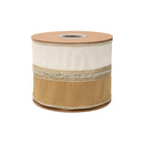4" Wired Dupioni Ribbon | Gold/Ivory Two Tone w/ Metallic Gold Trim and Backing | 10 Yard Roll