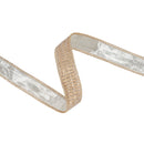 1" Wired Ribbon | Gold Sparkle w/ Champagne Metallic Backing | 10 Yard Roll