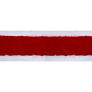 4" Premium Velvet Wired Ribbon | Red w/ Fur Piping | 10 Yard Roll