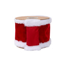 4" Premium Velvet Wired Ribbon | Red w/ Fur Piping | 10 Yard Roll