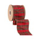 4" Wired Ribbon | Burgundy Metallic Plaid | 10 Yard Roll