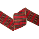 4" Wired Ribbon | Burgundy Metallic Plaid | 10 Yard Roll