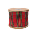 4" Wired Ribbon | Burgundy Metallic Plaid | 10 Yard Roll