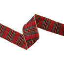 2 1/2" Wired Ribbon | Burgundy Metallic Plaid | 10 Yard Roll