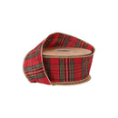 2 1/2" Wired Ribbon | Burgundy Metallic Plaid | 10 Yard Roll