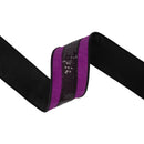 2 1/2" Wired Dupioni Ribbon | Purple w/ Black Sequin Trim | 10 Yard Roll