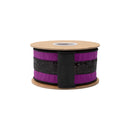 2 1/2" Wired Dupioni Ribbon | Purple w/ Black Sequin Trim | 10 Yard Roll
