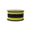 2 1/2" Wired Dupioni Ribbon | Lime Green w/ Black Sequin Trim | 10 Yard Roll