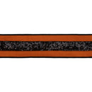 2 1/2" Wired Dupioni Ribbon | Orange w/ Black Sequin Trim | 10 Yard Roll