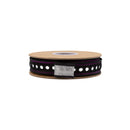 1" Dupioni Ribbon | Purple w/ Circles Trim | 10 Yard Roll