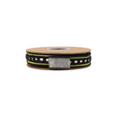 1" Dupioni Ribbon | Green w/ Circles Trim | 10 Yard Roll