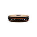 1" Dupioni Ribbon | Orange w/ Circles Trim | 10 Yard Roll