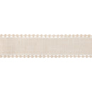 2 1/2" Wired Ribbon | Double Sided Fringe Trim on Ivory Canvas | 10 Yard Roll