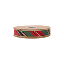 1" Wired Ribbon | Bold Christmas Plaid w/ Metallic Gold Backing | 10 Yard Roll