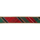 1 1/2" Wired Ribbon | Bold Christmas Plaid w/ Metallic Gold Backing | 10 Yard Roll