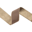 2 1/2" Wired Velvet Ribbon | Brown w/ Gold Metallic Backing | 10 Yard Roll