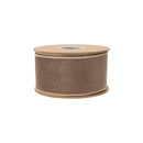 2 1/2" Wired Velvet Ribbon | Brown w/ Gold Metallic Backing | 10 Yard Roll