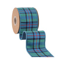 4" Wired Dupioni Ribbon | Blue/Green/Red Plaid w/ Fused Dupioni Backing | 10 Yard Roll