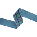 2 1/2" Wired Dupioni Ribbon | Blue/Green/Red Plaid w/ Fused Dupioni Backing | 10 Yard Roll