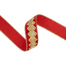 1 1/2" Jeweled Ribbon | Red | 10 Yard Roll