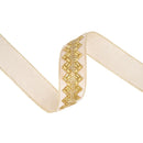 1 1/2" Jeweled Ribbon | Ivory | 10 Yard Roll