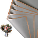 58x58cm Matte Floral Sheets with Gold Edge | Gray | 50-pcs Bag