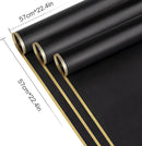 58x58cm Matte Floral Sheets with Gold Edge | Black | 50-pcs Bag