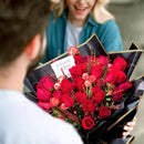 58x58cm Matte Floral Sheets with Gold Edge | Black | 50-pcs Bag