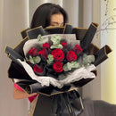 58x58cm Matte Floral Sheets with Gold Edge | Black | 50-pcs Bag