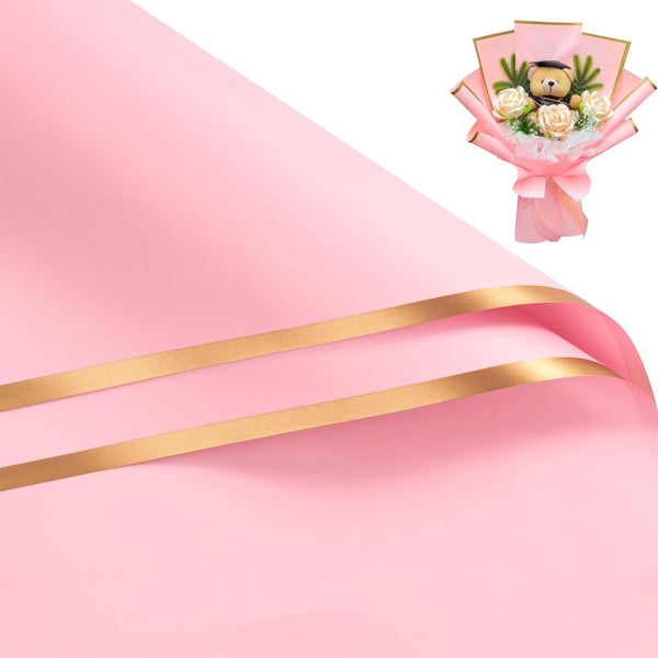 58x58cm Matte Floral Sheets with Gold Edge | Wild Rose | 50-pcs Bag