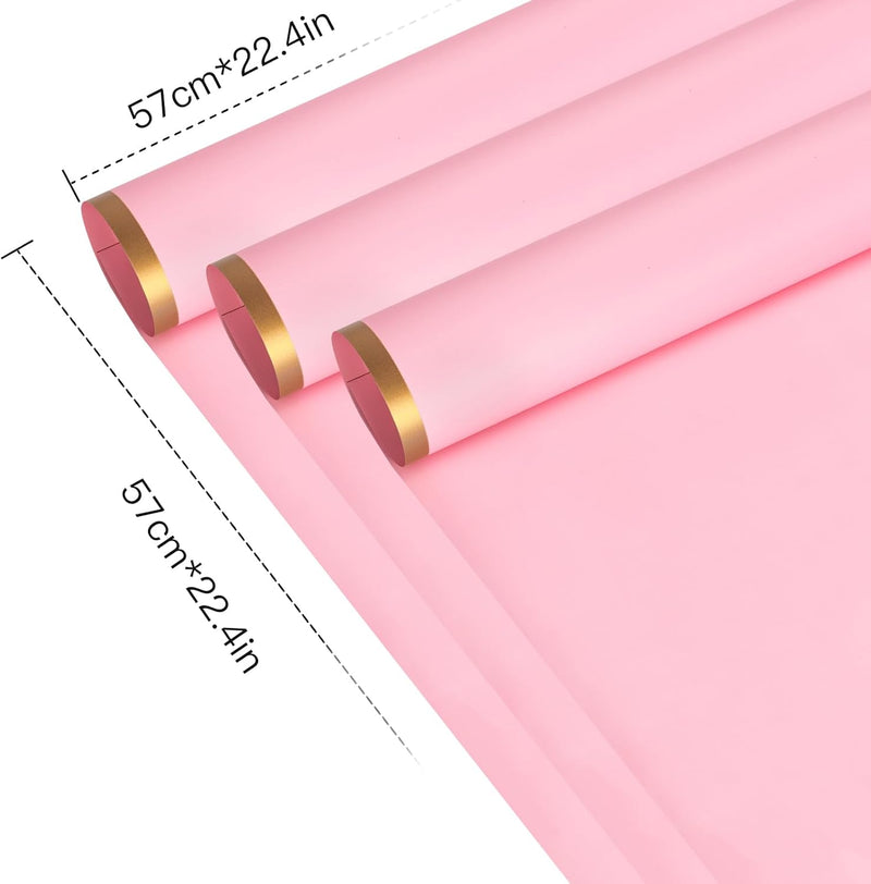 58x58cm Matte Floral Sheets with Gold Edge | Wild Rose | 50-pcs Bag
