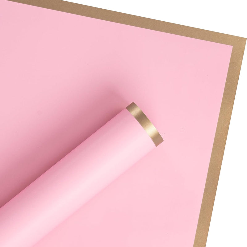 58x58cm Matte Floral Sheets with Gold Edge | Wild Rose | 50-pcs Bag