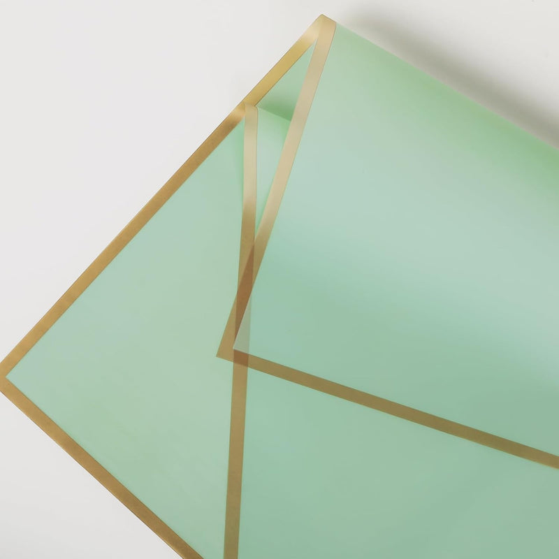 58x58cm Matte Floral Sheets with Gold Edge | Sage | 50-pcs Bag