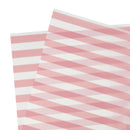 57x57cm Matte Floral Sheets with Stripes | Pink/White | 20-pcs Bag