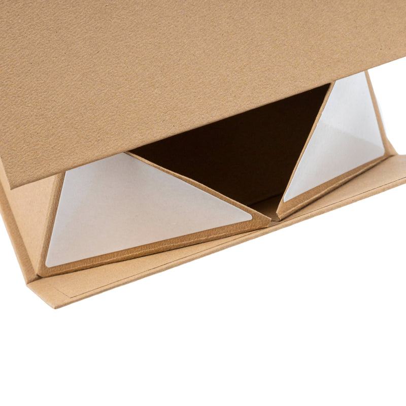 8" x 8" x 4" Collapsable Gift Box w/ Magnetic Square Flap Lid | Kraft