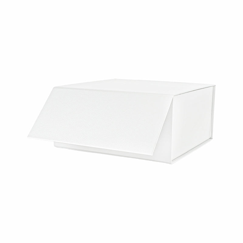 8" x 8" x 4" Collapsable Gift Box w/ Magnetic Square Flap Lid | White