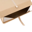14" x 9" x 4.3" Collapsable Gift Box w/ Satin Ribbon & Magnetic Square Flap Lid | Kraft