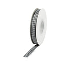 3/8" Gingham Check Ribbon | Black (030)/White (029) | 25 Yard Roll