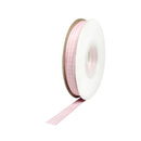 3/8" Gingham Check Ribbon | Lt Pink (117)/White (029) | 25 Yard Roll