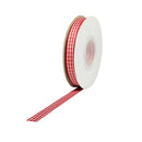 3/8" Gingham Check Ribbon | Red (250)/White (029) | 25 Yard Roll