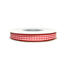3/8" Gingham Check Ribbon | Red (250)/White (029) | 25 Yard Roll